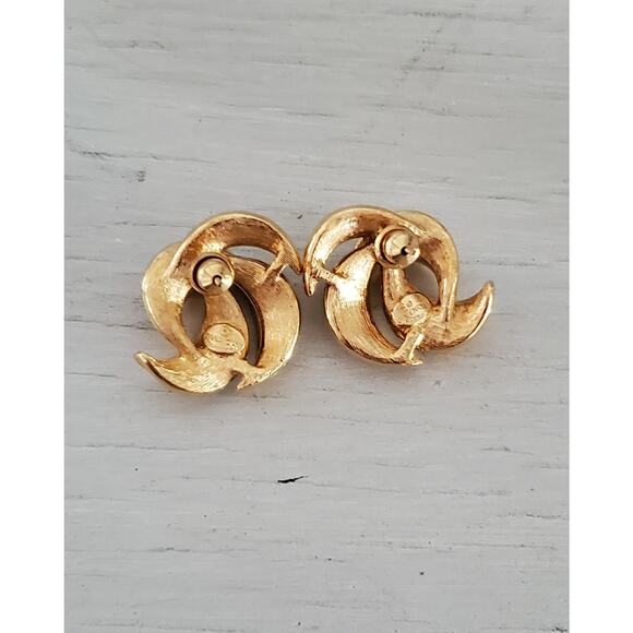Vintage Givenchy Designer Swirl Stud Earrings - Picture 2 of 4